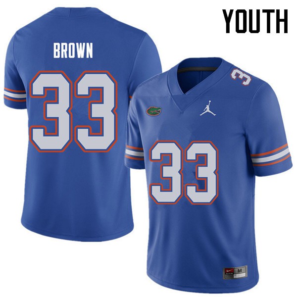 Jordan Brand Youth #33 Mack Brown Florida Gators College Football Jerseys Royal